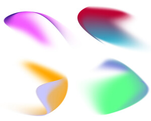 colorfull abtract gradient shapes set illustration	