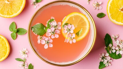 Educational inspiration flat lay emphasizing freshness and peaceful lighting tones