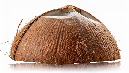 Peeled Coconut Isolated On Transparent Layered Background