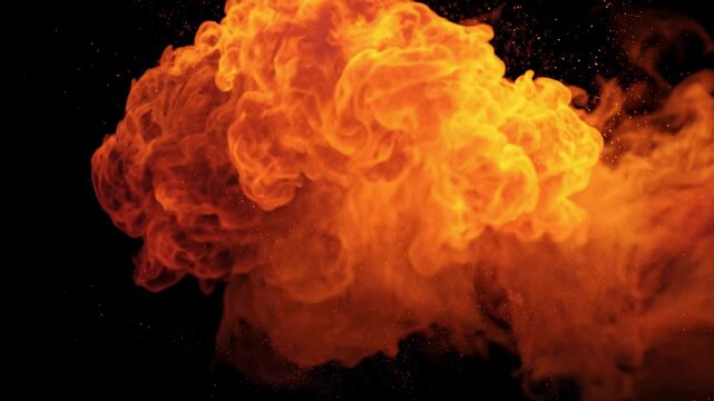 hot flames of fire on a black background