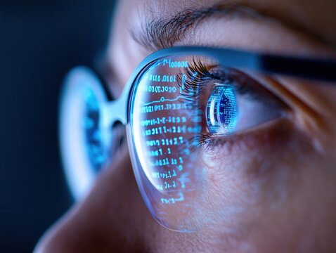 Researchers analyze data through augmented reality screen during innovative technology study session at university lab late in the evening - Powered by Adobe