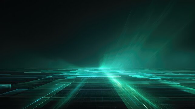 Digital grid connecting data with futuristic light beams - Powered by Adobe