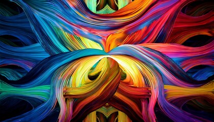 Colorful Digital Art Of Interweaving Fluid Shapes