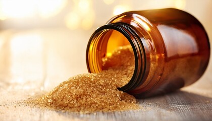 Amber Glass Jar With Brown Sugar