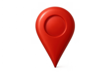Red 3d location marker icon representing gps navigation, destination pinpointing, travel map pointer, and delivery tracking symbol