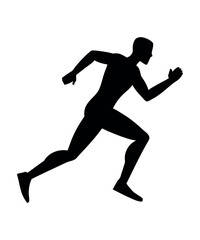 The Silhouette of a Male Athlete in Motion Depicting Speed Agility and Physical Fitness in a Dynamic and Eye Catching Design