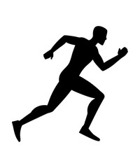 Silhouette of a Male Athlete in Motion Depicting Speed Agility and Physical Fitness in a Dynamic and Eye Catching Design