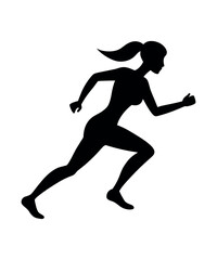 A Woman is Running Dynamic and Energetic Movement Capturing the Essence of Fitness Silhouette vector art