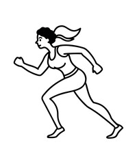 Silhouette of a Determined Woman Running with Speed and Agility A Symbol of Fitness and Determination