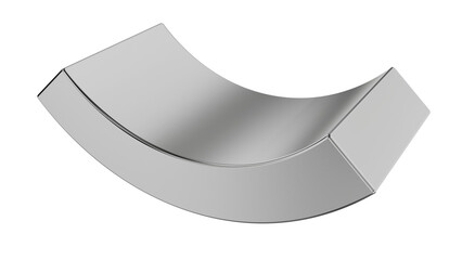 3d render of a curved component, abstract geometry symbolizing unseen force or connection.