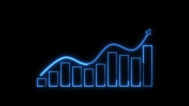 Business growth concept in allusive graph chart showing marketing sales profit increasing to future target . Excellent financial status of corporate business rise up .