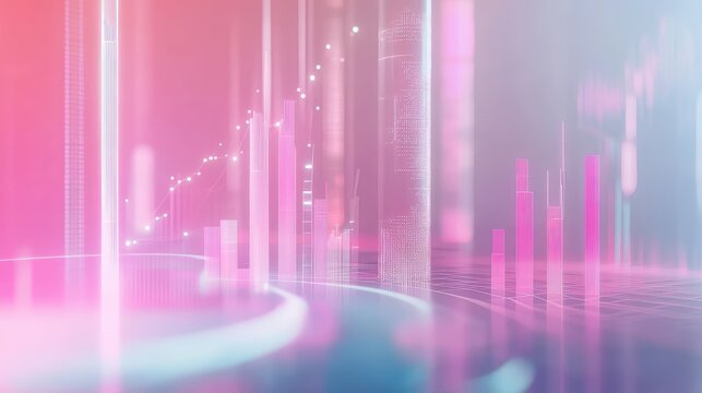 Abstract data technology displaying financial analytics statistics