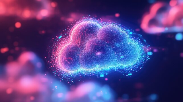 Cloud computing data network digital technology concept