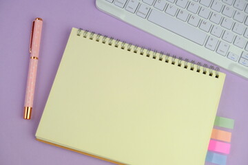 blank paper next to school tools with no word as a template for text space concept. business and education concept