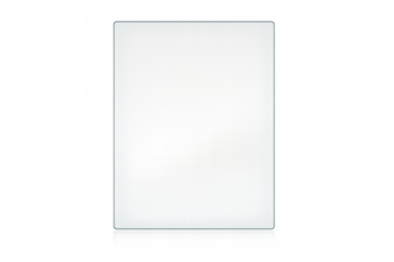 White vertical empty frame with rounded corners as transparent background mock-up template