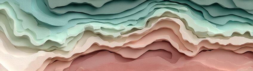 Teal and rose fluid forms create abstract texture. Soft shadows add depth. Great for backgrounds, web design, posters.