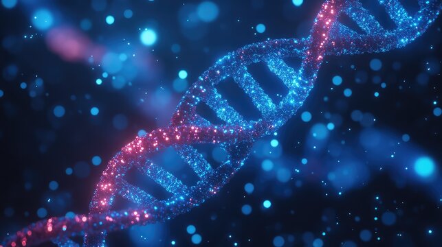 Dna double helix structure forming genetic code