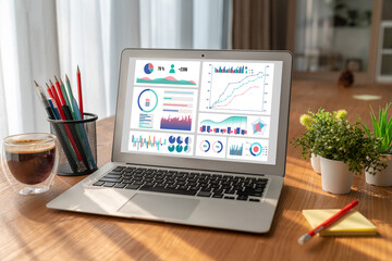Business data dashboard provide modish business intelligence analytic for marketing strategy planning
