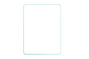 Glowing neon light rectangle frame for smartphone screen mockup, green rounded border outline on transparent background