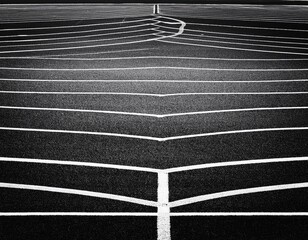 monochrome lines creating an abstract sports backdrop on an outdoor field ideal for black and white photography with ample copy space image