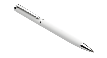Sleek white ballpoint pen, an essential modern writing instrument