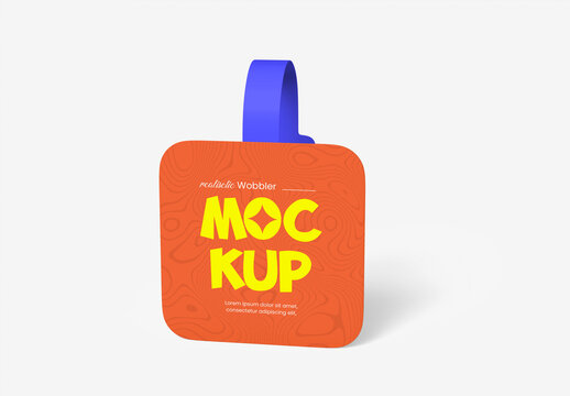 Realistic Wobbler Mockup Template