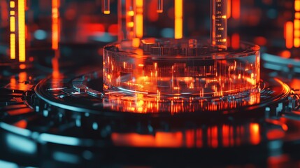 Data flowing into a futuristic central processing unit