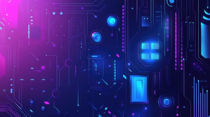Digital circuit board network representing data technology movement
