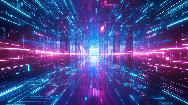 Digital data highway traveling cyberspace virtual reality tunnel