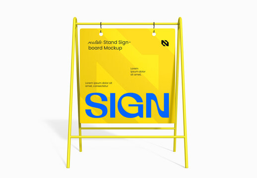 Street Advertising Stand Signboard Mockup