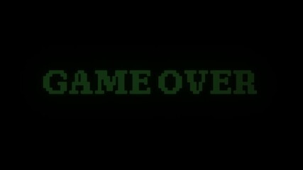 game over with green glowing pixels text animation. 4k resolution. - Powered by Adobe