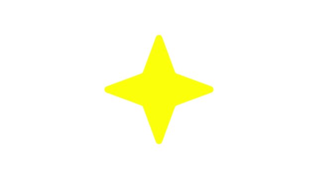 Shining star 2D object animation. Twinkling flare. Sparkling, flickering flat cartoon 4K video, transparent alpha channel. Beaming spark. Blinking light animated icon on white background