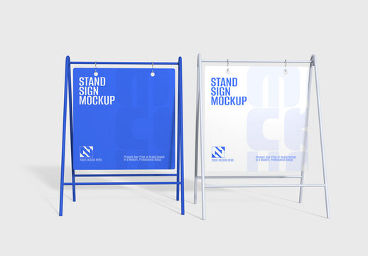 Two Stand Sign Mockup