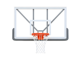 Basketball hoop and net isolated on transparent background