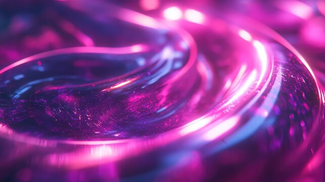 Abstract flowing waves creating a vibrant neon vortex