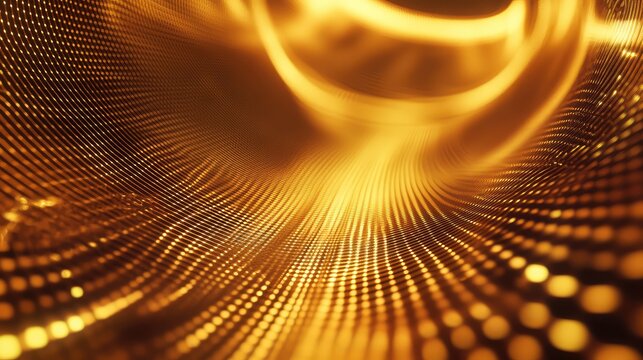 Gold abstract technology background creating data flow
