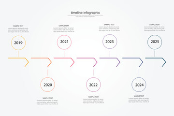 Modern business infographic for company milestones timeline template with flat icons. Easy to use for your website or presentation.