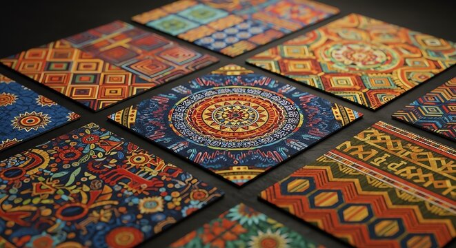 Colorful geometric patterns with intricate designs - Powered by Adobe