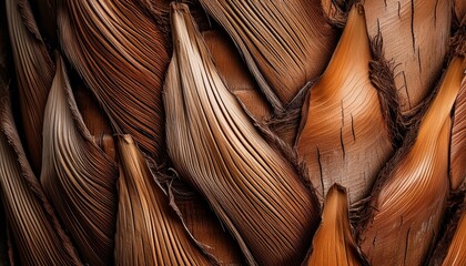 Obraz premium Detailed Texture Of Palm Tree Bark Up Close