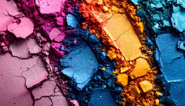 Stunning close up of colorful eyeshadow palettes perfect for beauty and makeup ads