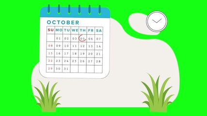 Plan your October events and special dates now for effective project scheduling and time management with this modern calendar reminder video