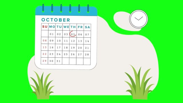 Plan your October events and special dates now for effective project scheduling and time management with this modern calendar reminder video
