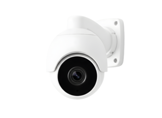 White security camera isolated on transparent background