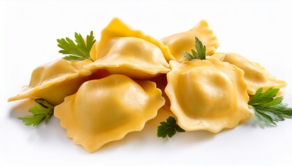 Cheese Ravioli Composition Isolated