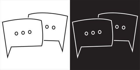 Manga speech bubbles with simple dialog icons. Minimal featuring basic dot dialog symbols, ideal for comics, communication graphics, and expressive storytelling design EPS10/AI.