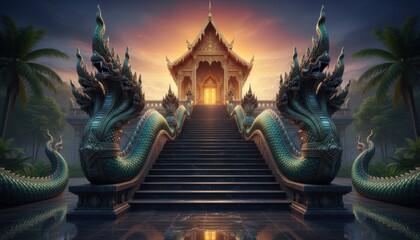 Fototapeta premium The sacred temple of Thailand scene