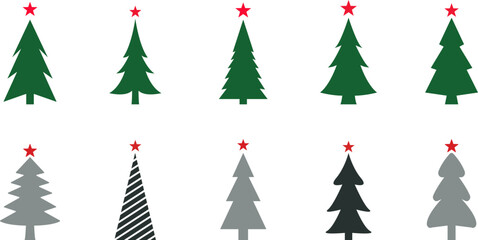 Obraz premium Christmas tree, spruce, pine icon vector image. Christmas tree icon decor and new year fir illustration. New year spruce sign. Fir-tree symbol. Linear Christmas tree icon design.