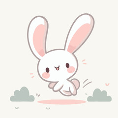 Obraz premium flat illustration of a cute rabbit