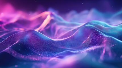 Digital wave particles flowing in modern technology data stream