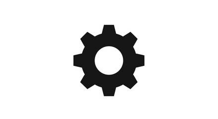Sleek black gear icon symbolizing industry, mechanics, settings, and engineering solutions for modern projects and concepts